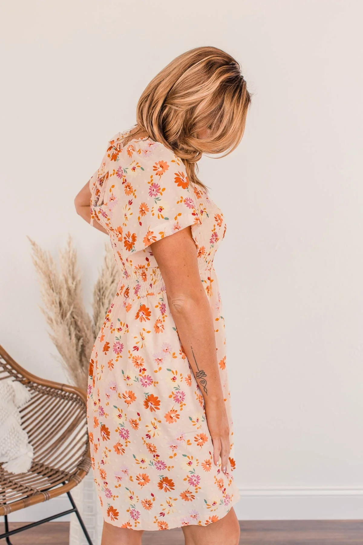 Daisy Days Swiss Dot Dress- Cream - Image 8