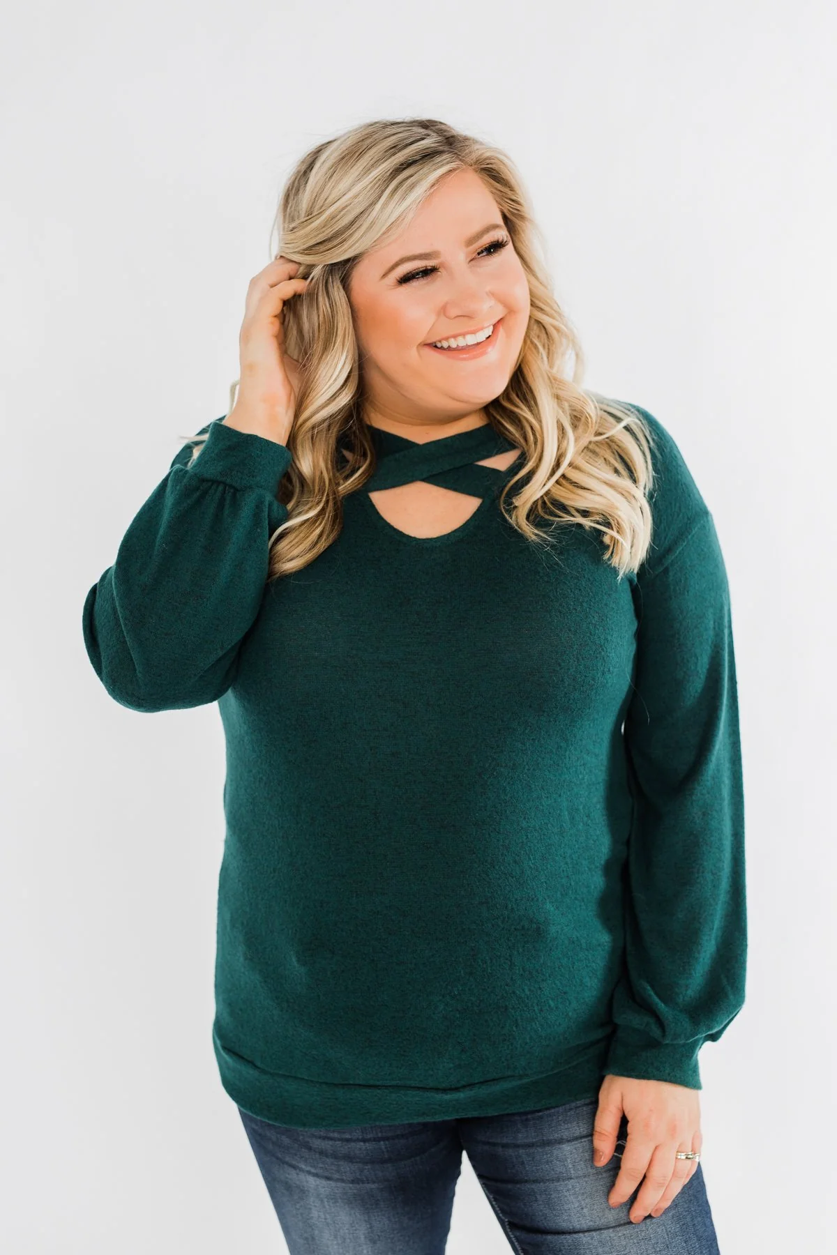 Dance The Day Away Criss Cross Top- Emerald Green - Image 6
