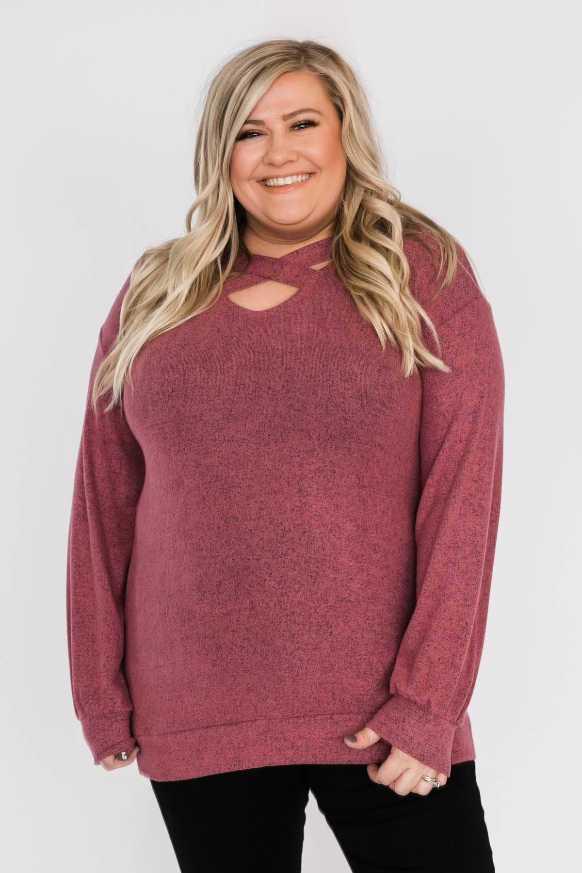 Dance The Day Away Criss Cross Top- Mauve - Image 4