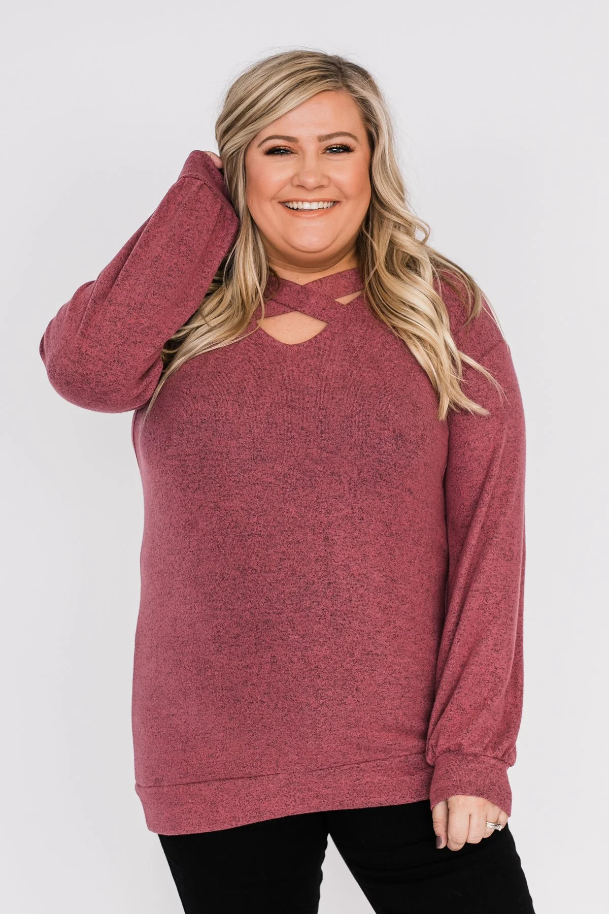Dance The Day Away Criss Cross Top- Mauve - Image 6