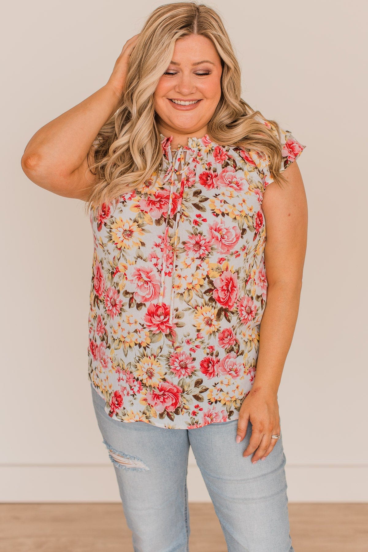 Dance Through The Flowers Floral Blouse- Ivory - Image 3