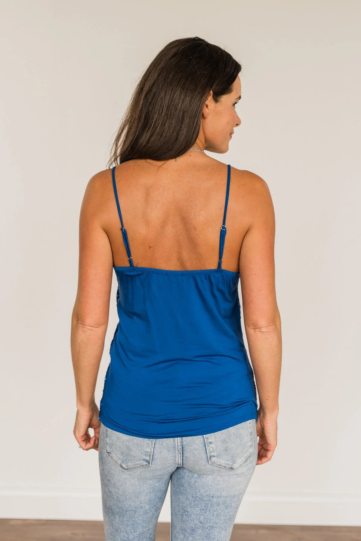 Dance Through The Night Sequin Tank Top- Royal Blue - Image 10