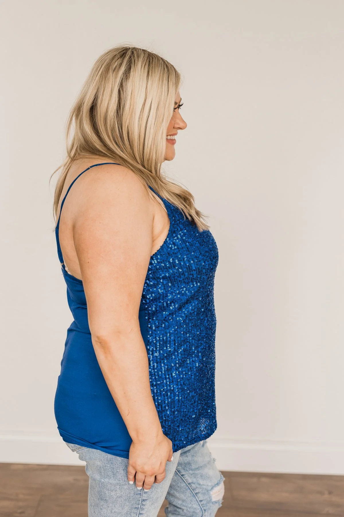Dance Through The Night Sequin Tank Top- Royal Blue - Image 13