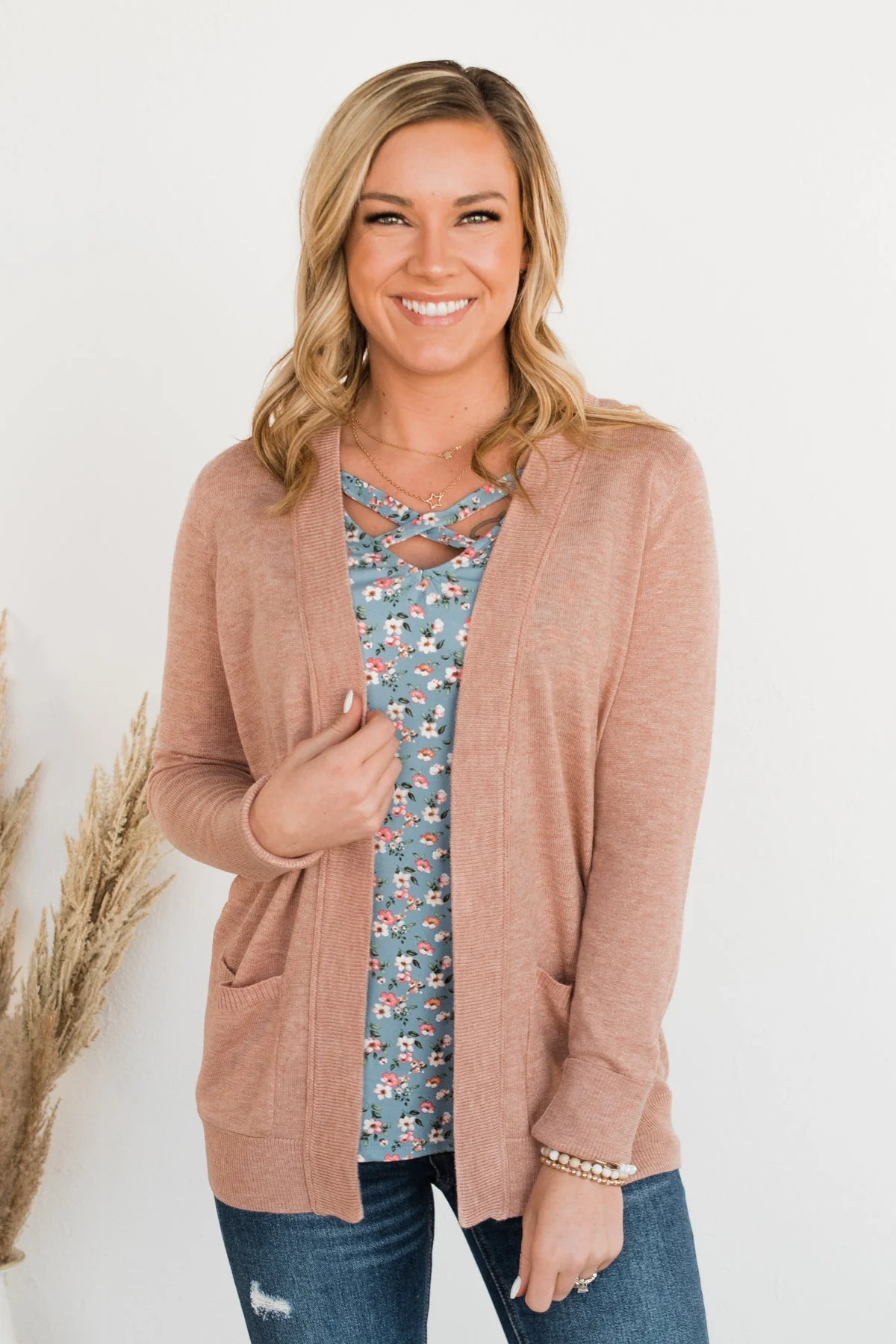 Dance Under The Stars Lightweight Cardigan- Blush - Image 2