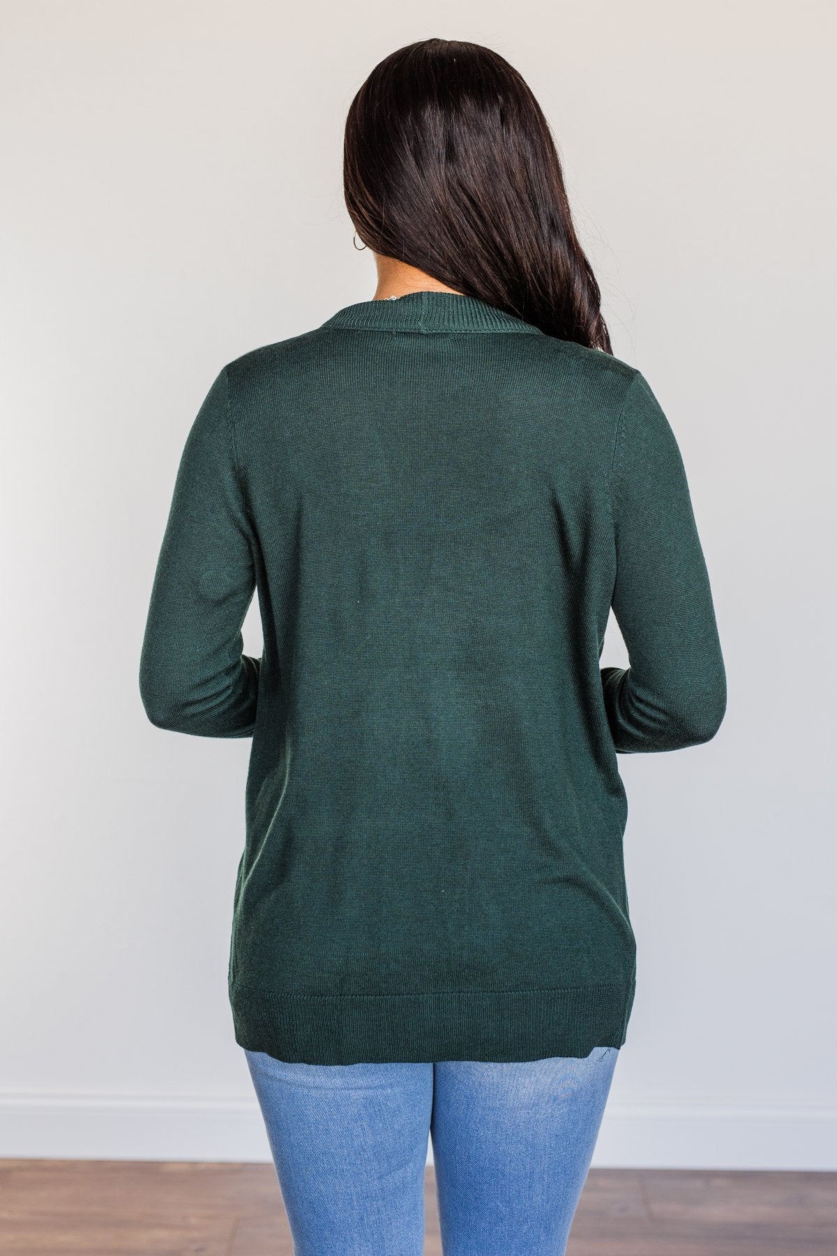 Dance Under The Stars Lightweight Cardigan- Forest Green - Image 12