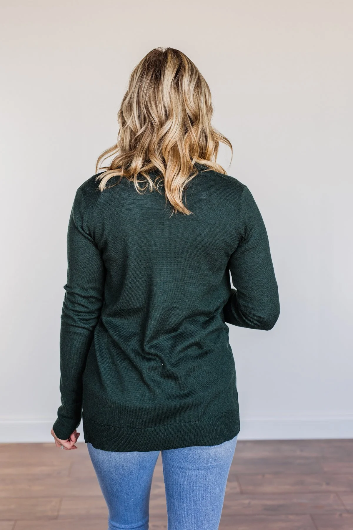 Dance Under The Stars Lightweight Cardigan- Forest Green - Image 13