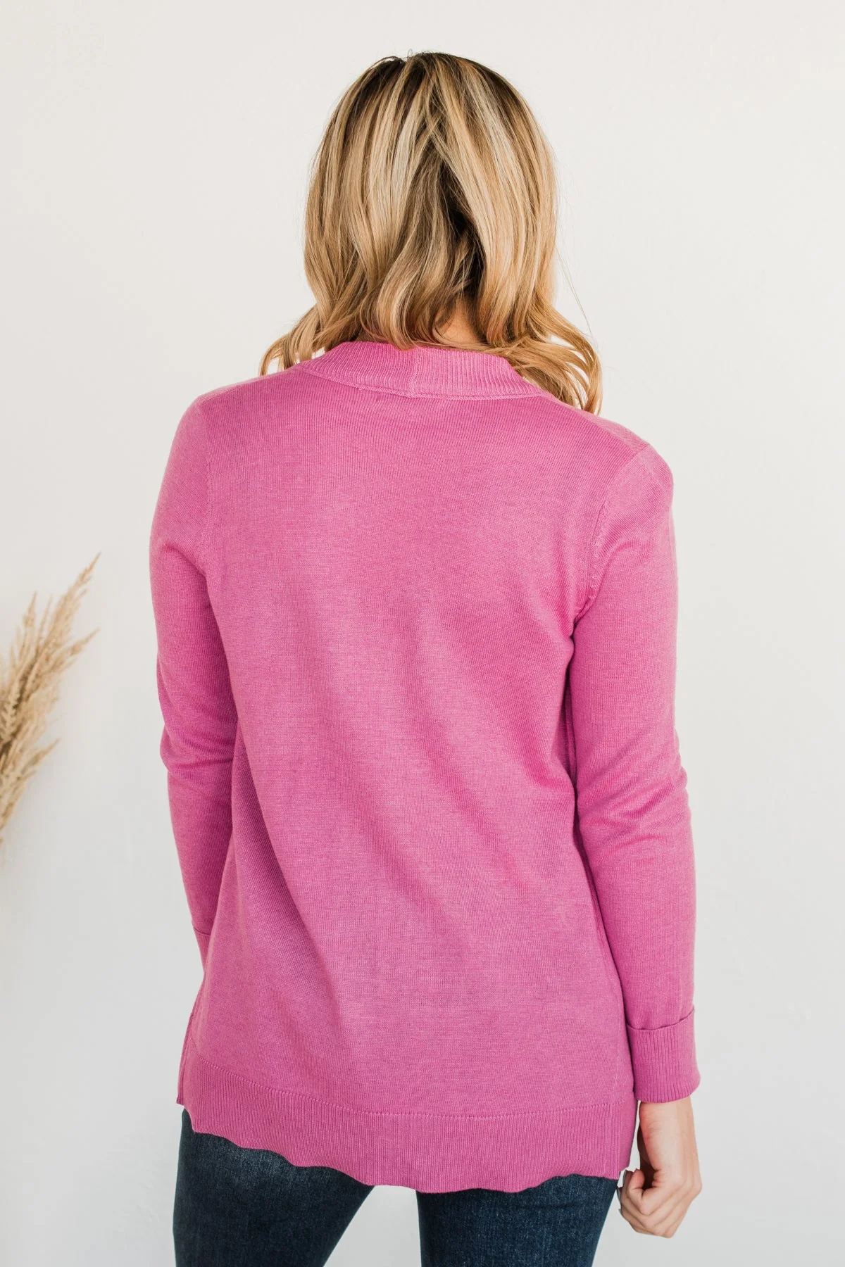 Dance Under The Stars Lightweight Cardigan- Magenta - Image 10