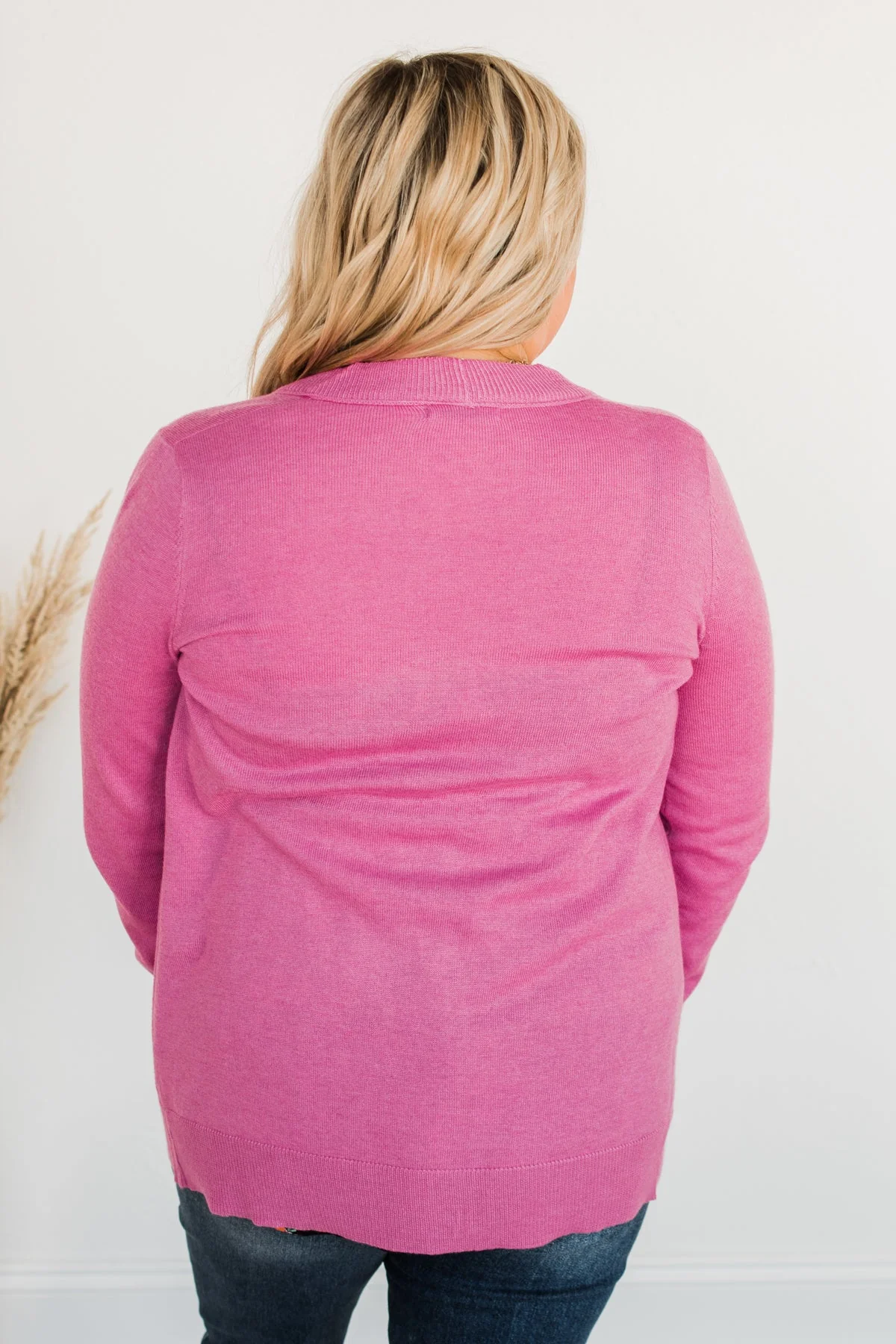 Dance Under The Stars Lightweight Cardigan- Magenta - Image 11