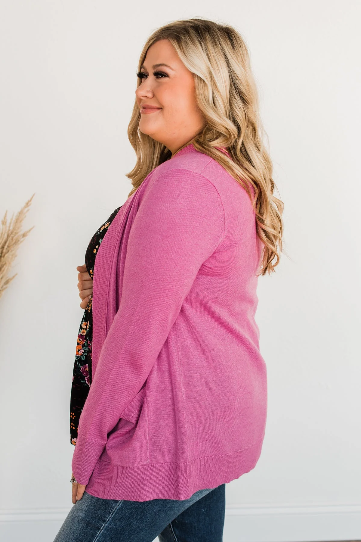 Dance Under The Stars Lightweight Cardigan- Magenta - Image 9