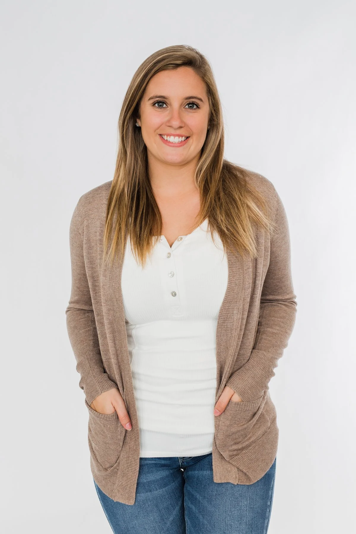 Dance Under The Stars Lightweight Cardigan- Mocha - Image 2