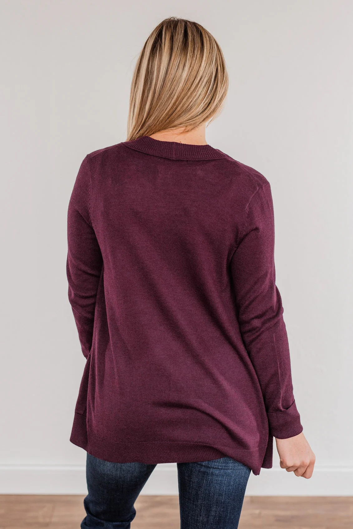 Dance Under The Stars Lightweight Cardigan- Plum - Image 8