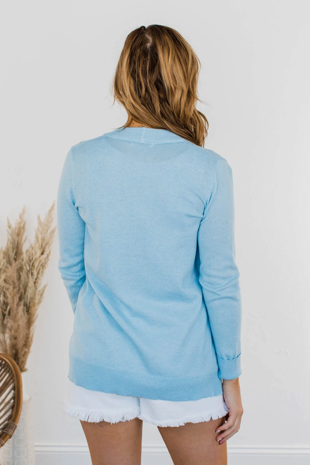 Dance Under The Stars Lightweight Cardigan- Powder Blue - Image 10