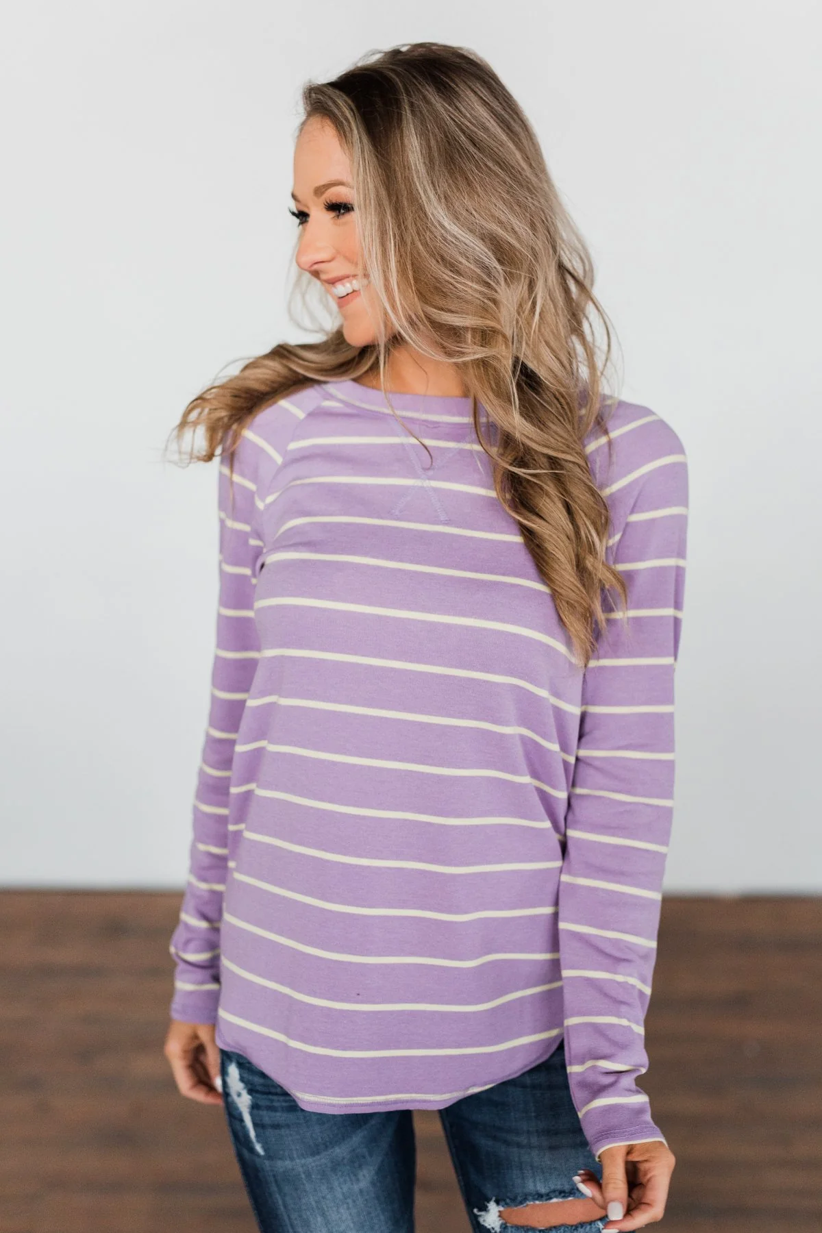 Dance With Somebody Striped Pullover Top- Lavender - Image 9