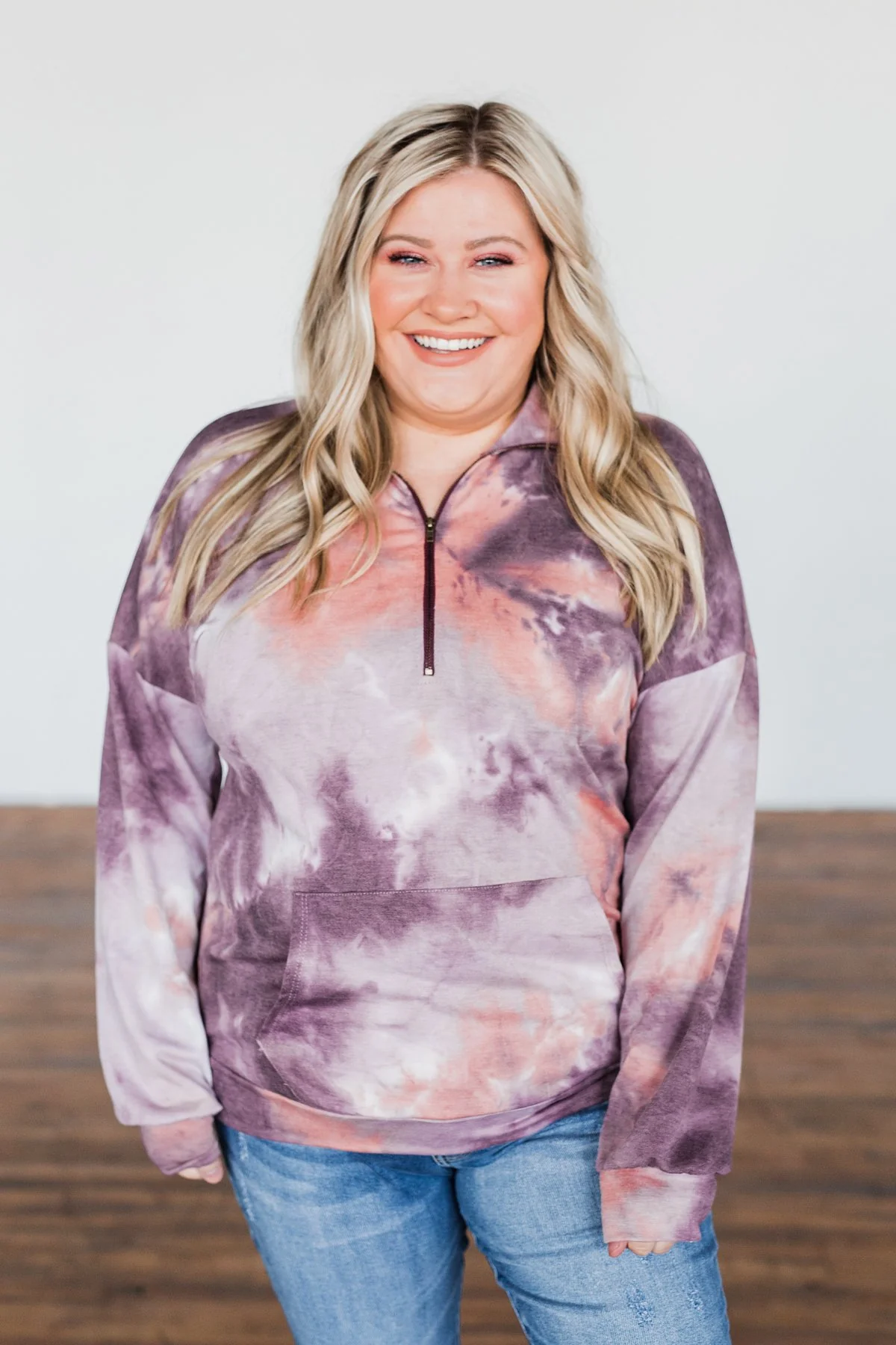 Dancing In The Moonlight Pullover Top- Purple & Dusty Peach - Image 6