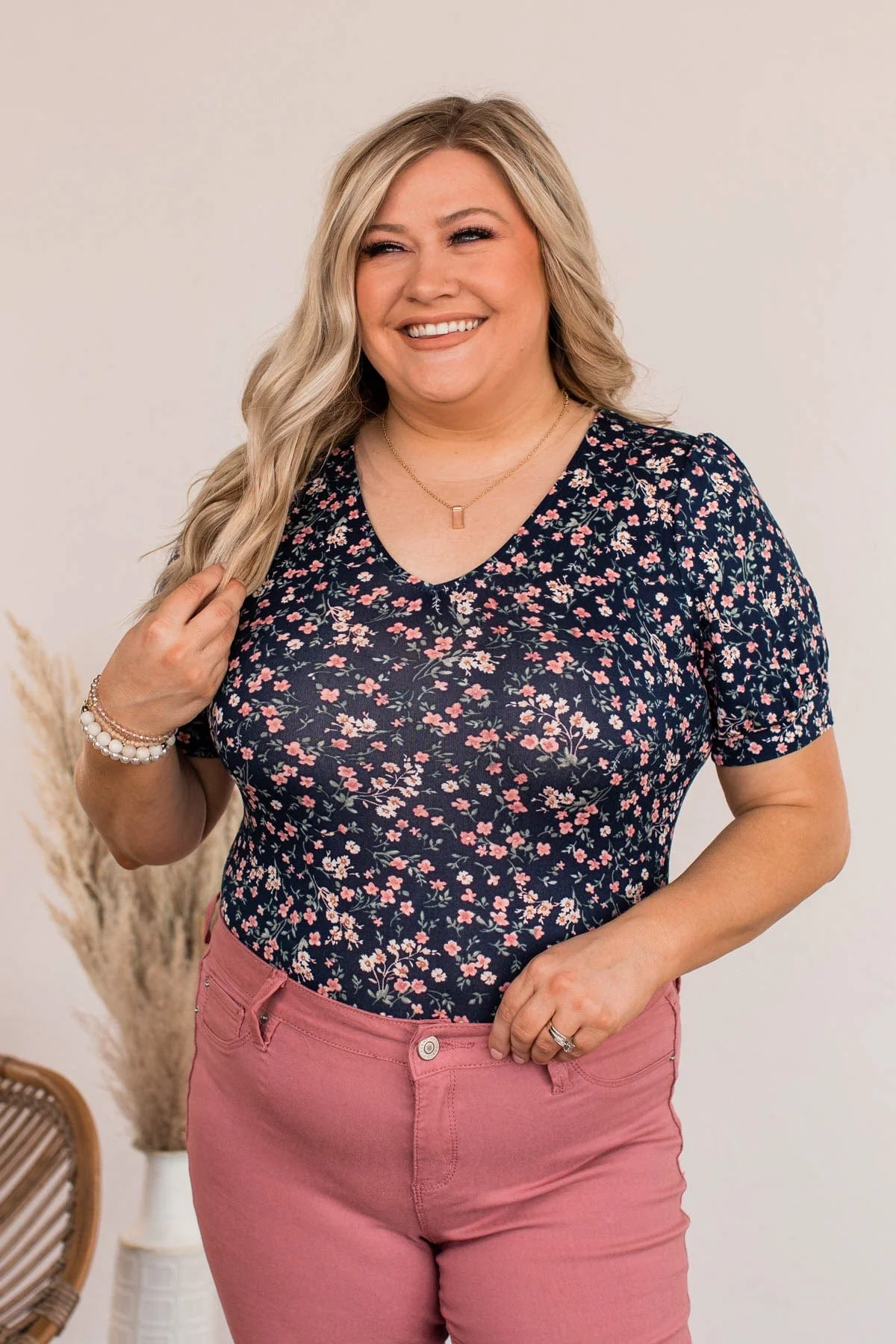 Dancing Queen Floral Bodysuit- Navy - Image 2