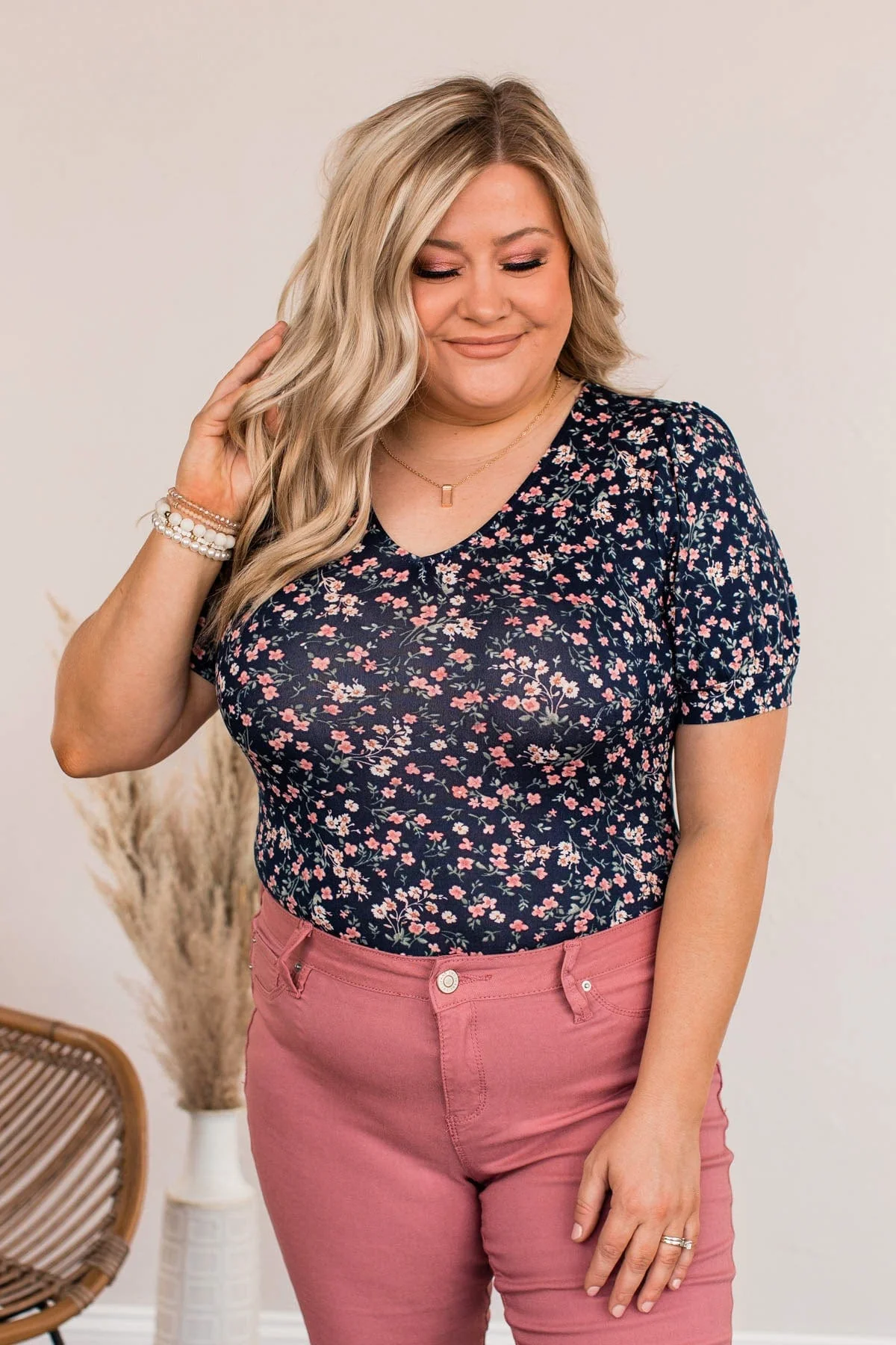 Dancing Queen Floral Bodysuit- Navy - Image 3