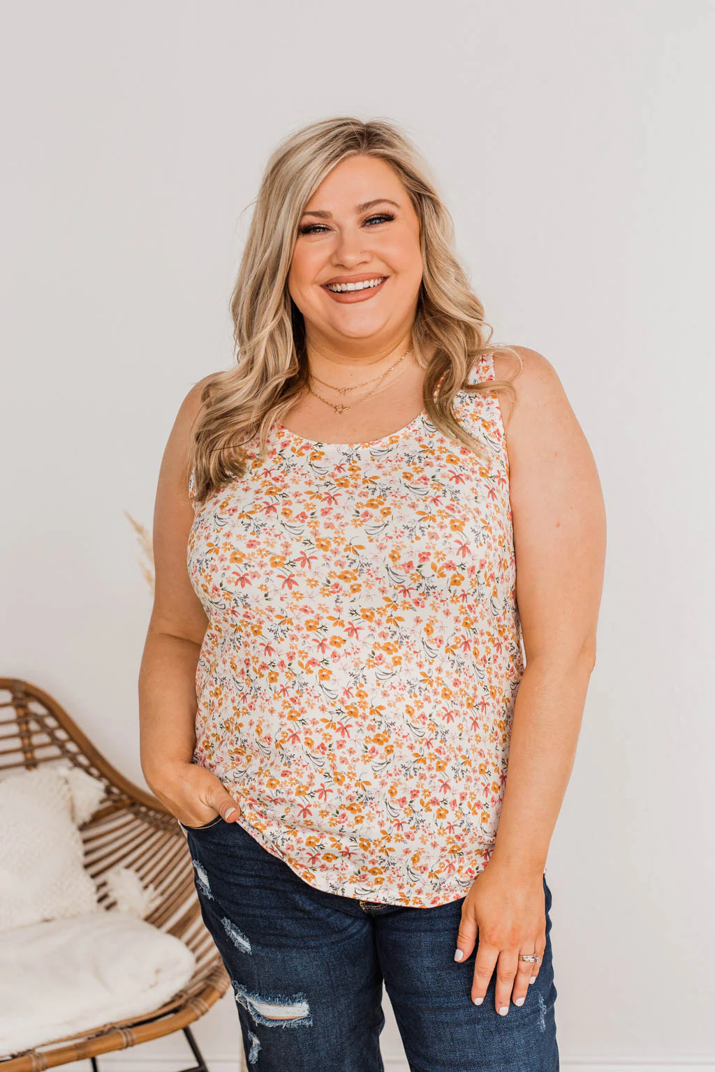 Dandelion Wishes Floral Tank- Ivory - Image 2