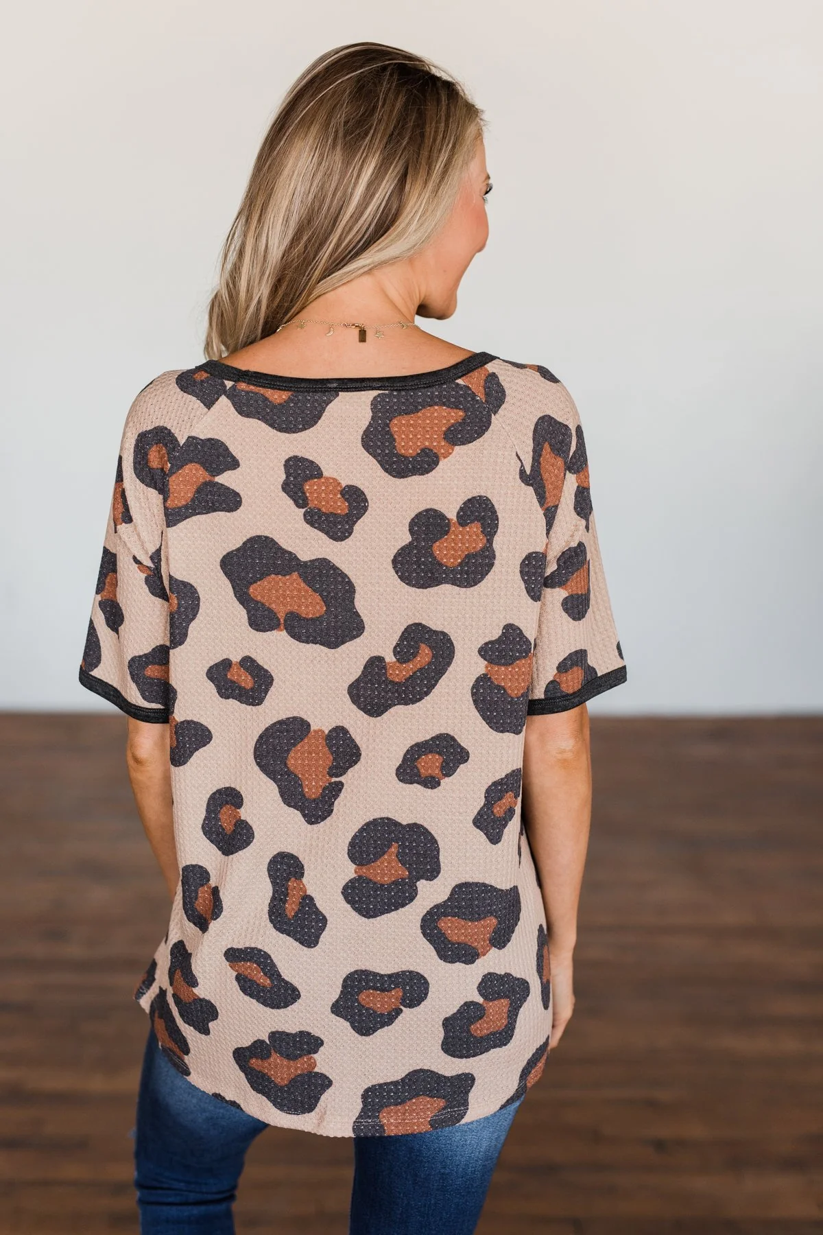 Daring Adventure Leopard Raglan Top- Light Brown - Image 15