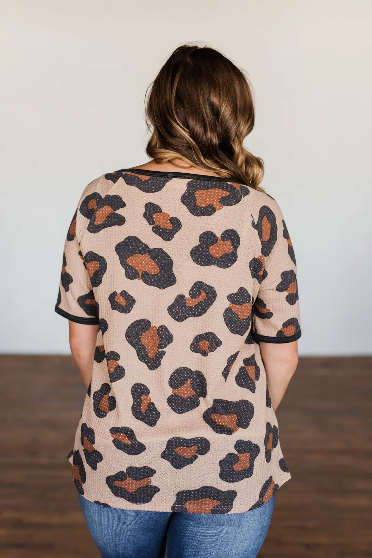 Daring Adventure Leopard Raglan Top- Light Brown - Image 16