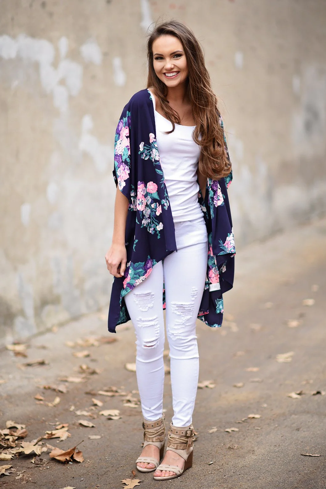 Dark Purple Floral Kimono - Image 4