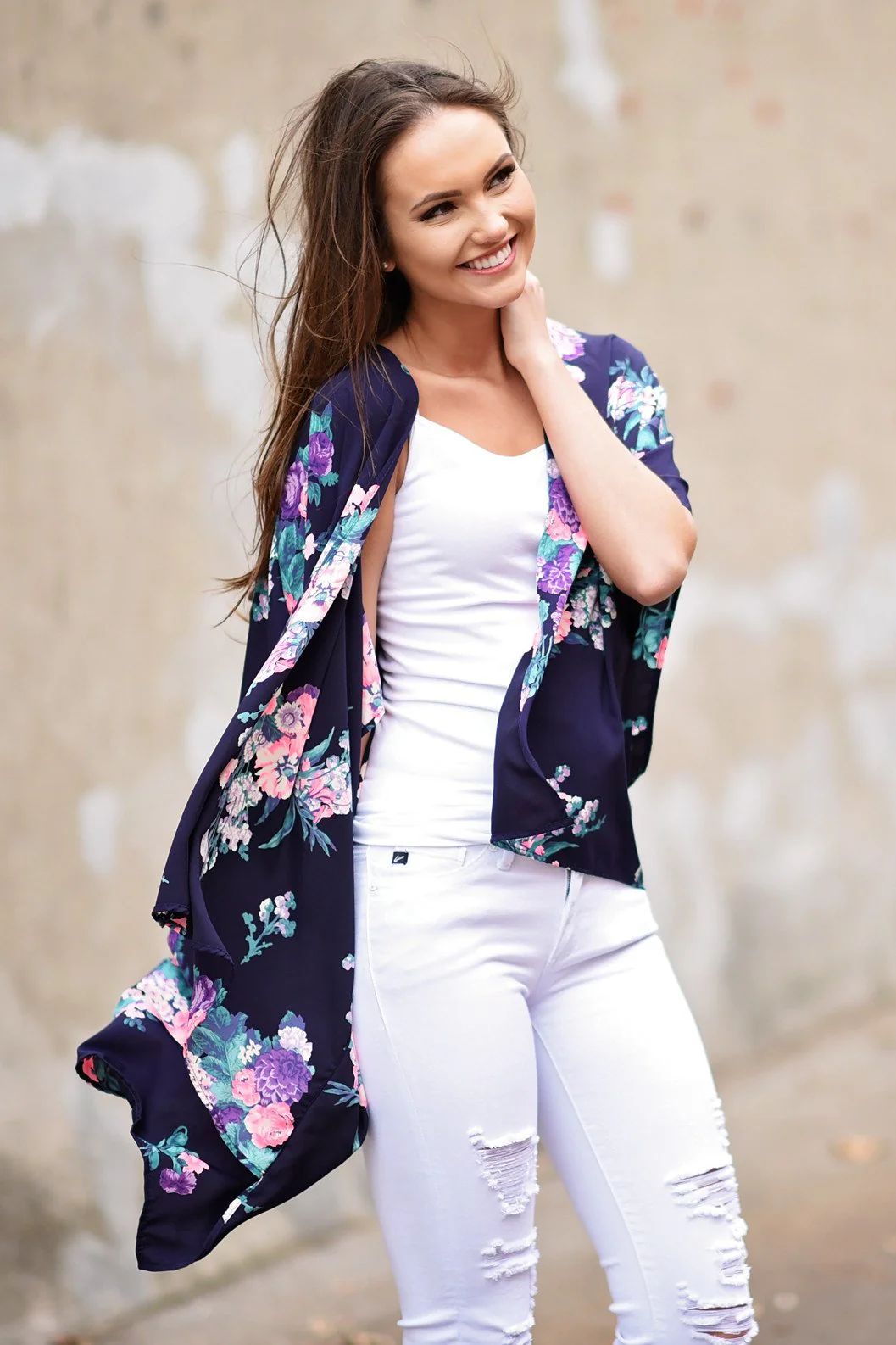 Dark Purple Floral Kimono - Image 7