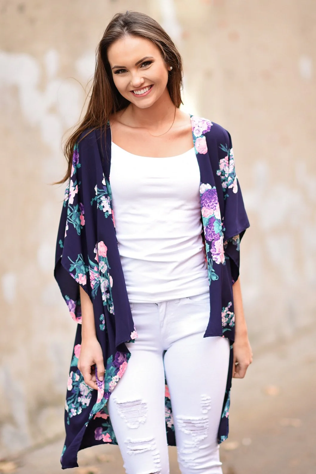 Dark Purple Floral Kimono - Image 9