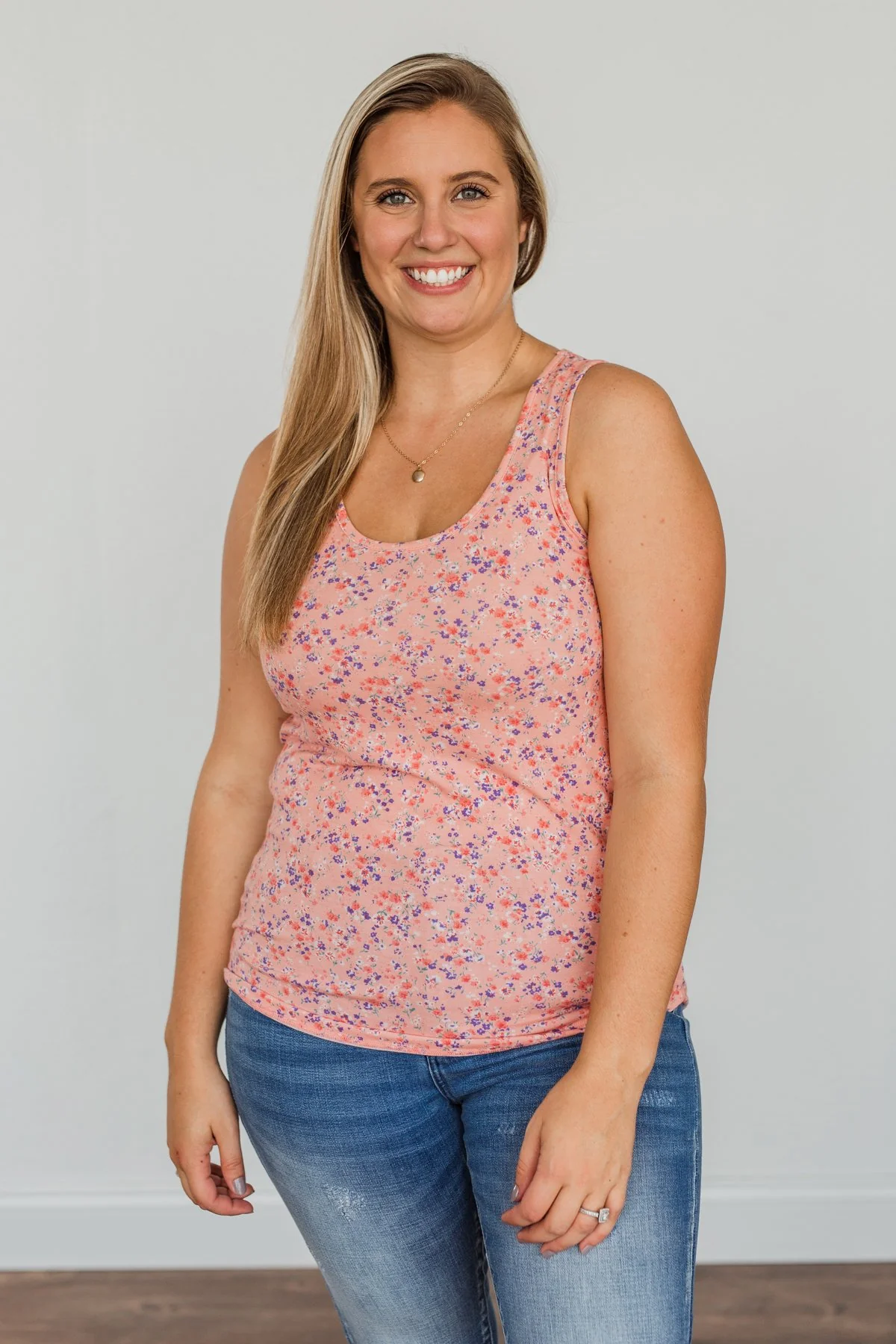 Darling Days Floral Tank- Peach - Image 4