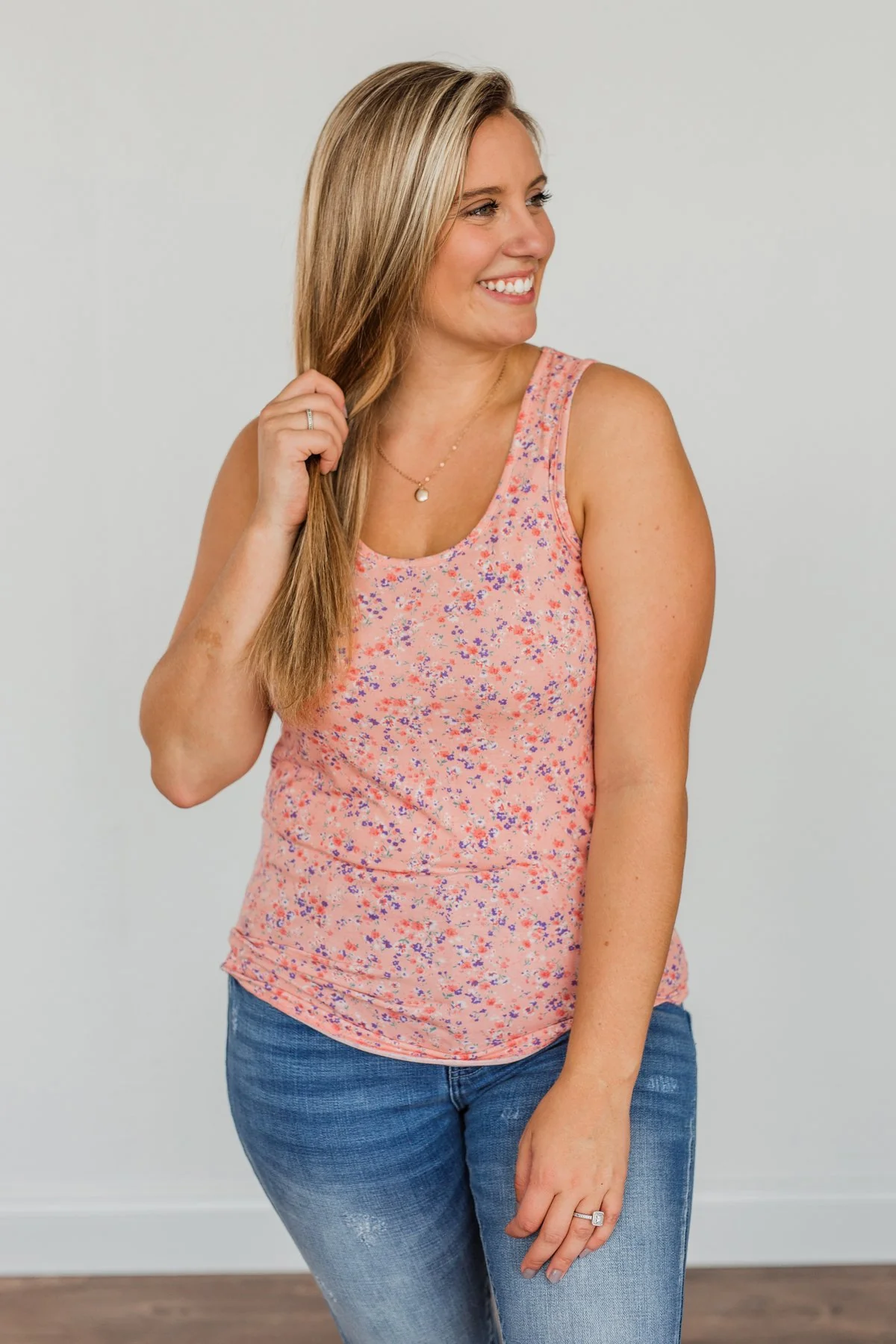 Darling Days Floral Tank- Peach - Image 8