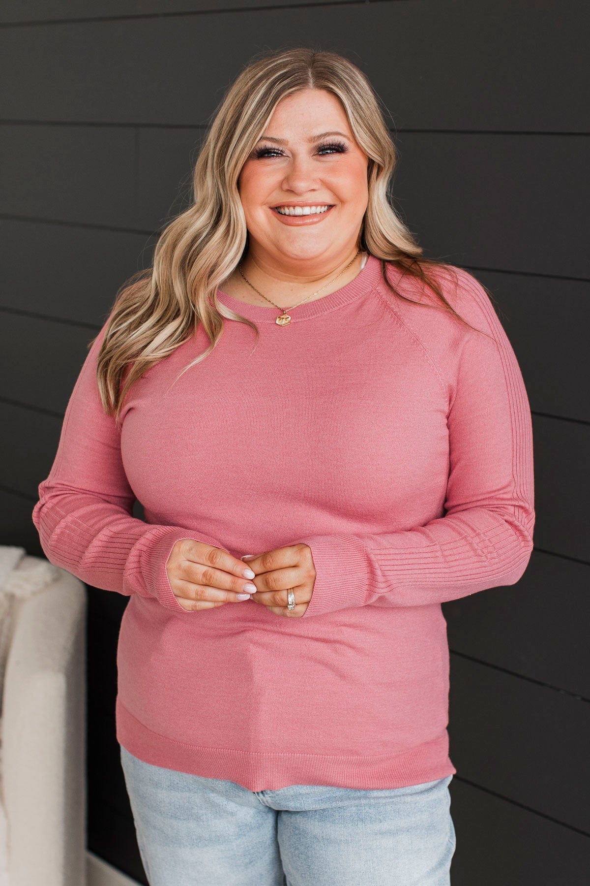 Darling Of Mine Knit Sweater- Rose - Image 3