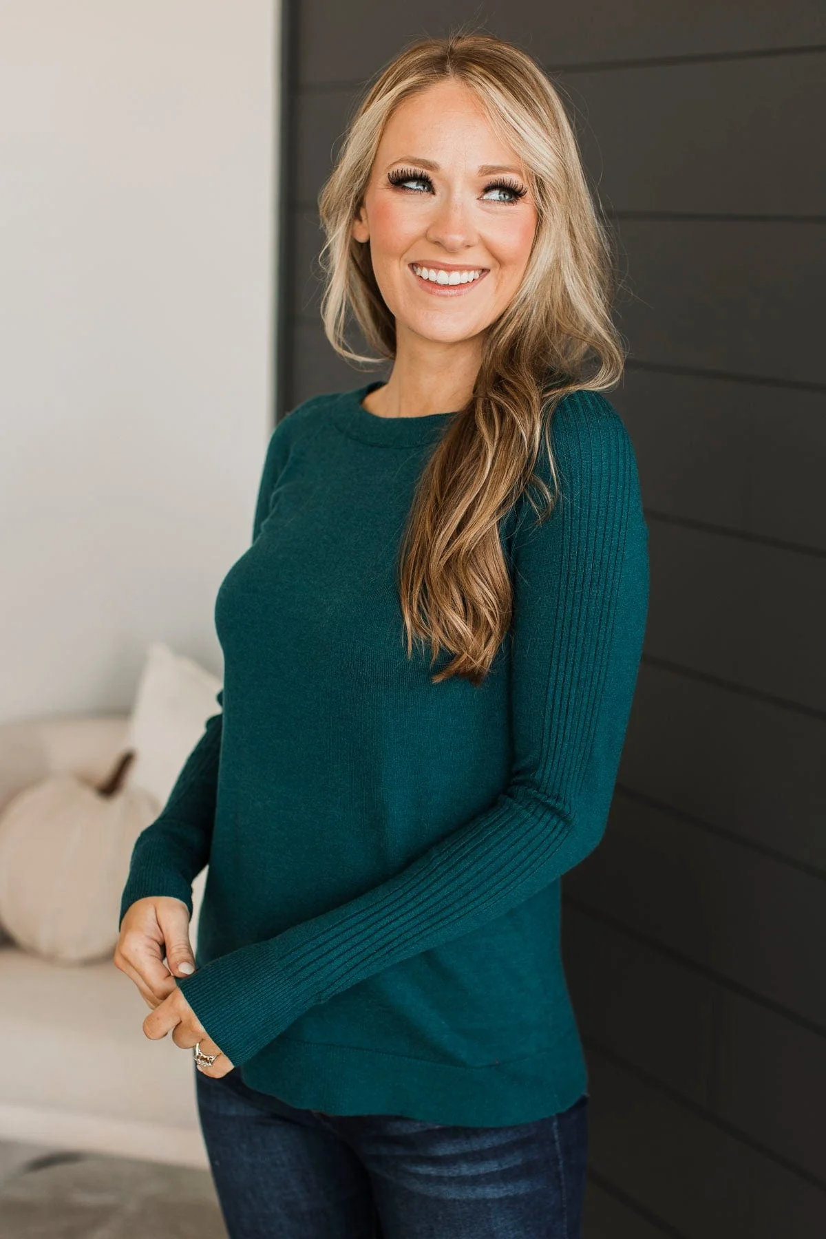 Darling Of Mine Knit Sweater- Teal - Image 2