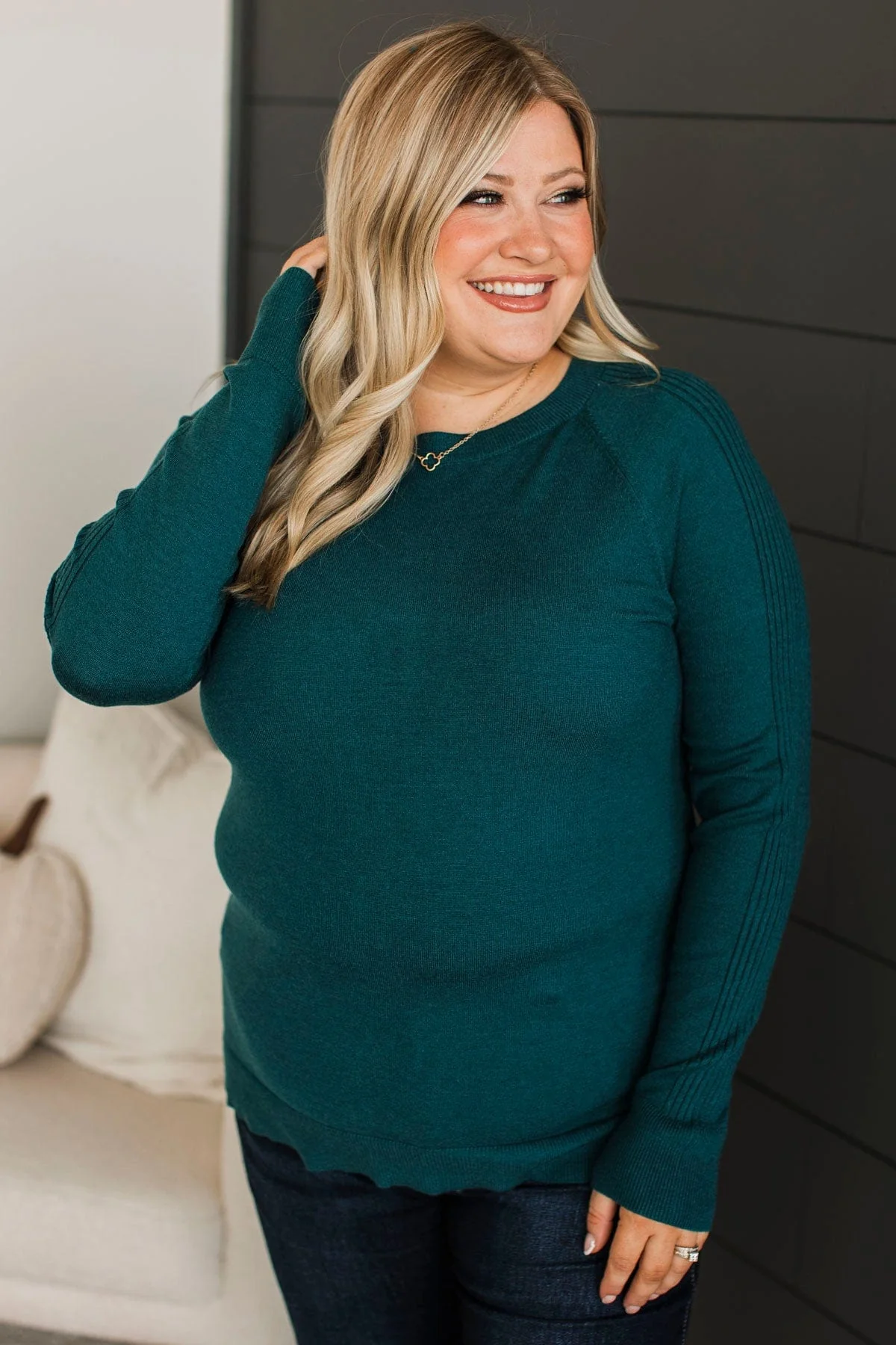 Darling Of Mine Knit Sweater- Teal - Image 3