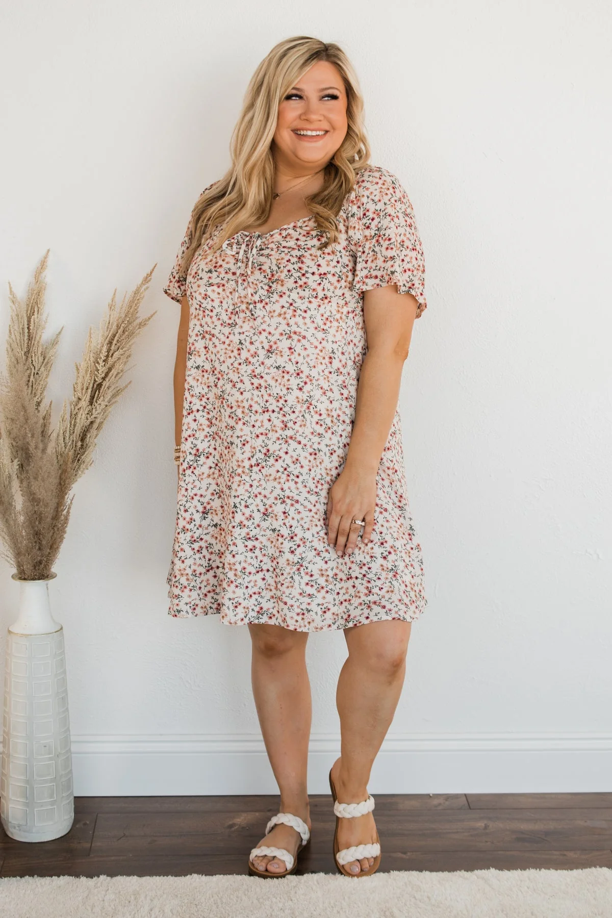 Dashing Through The Daisies Floral Dress- Ivory - Image 2