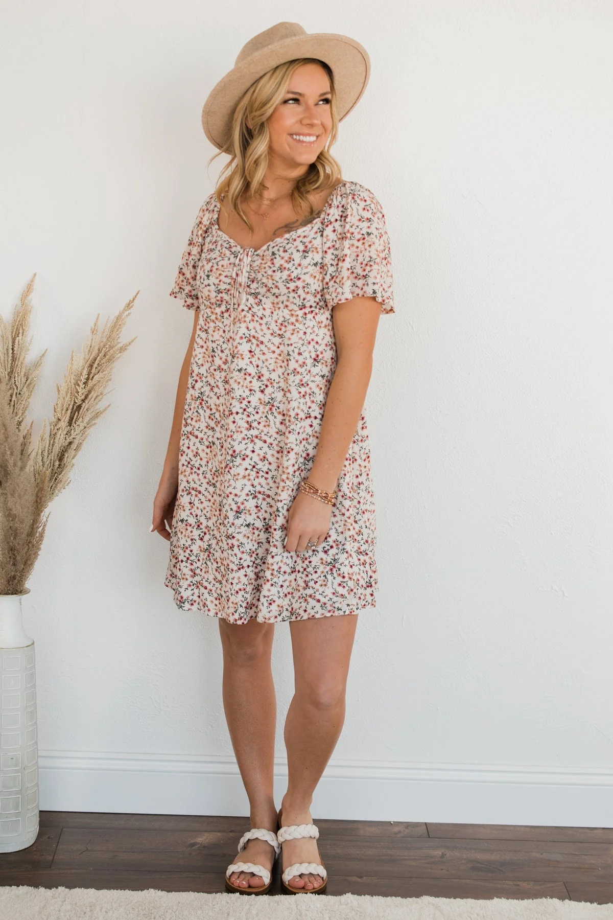 Dashing Through The Daisies Floral Dress- Ivory - Image 3
