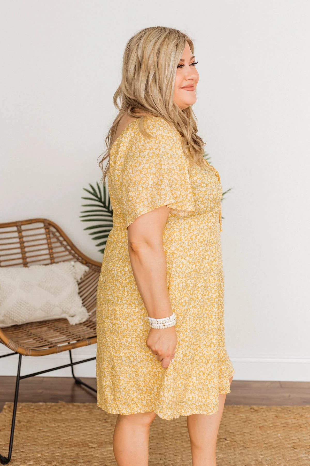 Dashing Through The Daisies Floral Dress- Yellow - Image 12