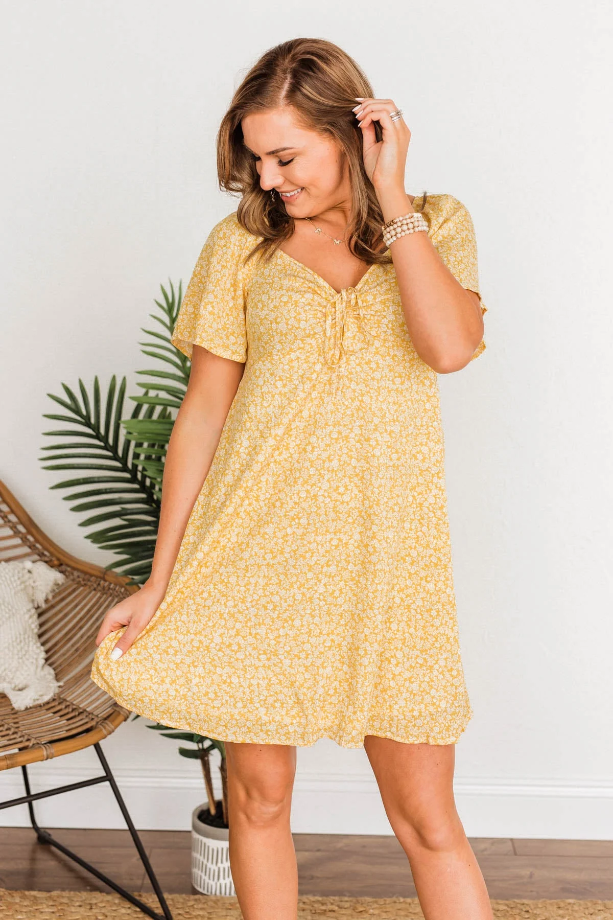 Dashing Through The Daisies Floral Dress- Yellow - Image 17