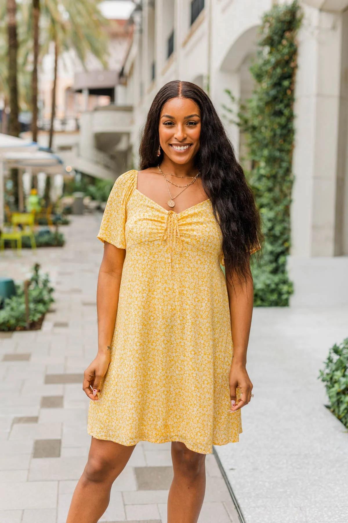 Dashing Through The Daisies Floral Dress- Yellow - Image 7