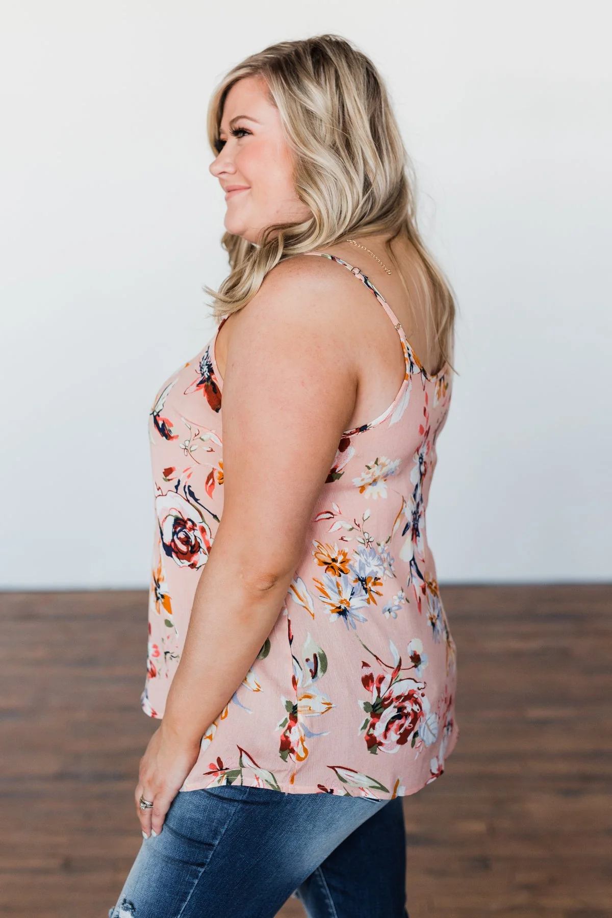 Day Dreams Floral Tank Top- Peach - Image 11