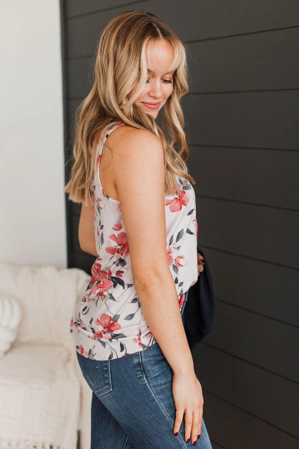 Day Dreams Of You Floral Tank Top- Pale Pink - Image 6