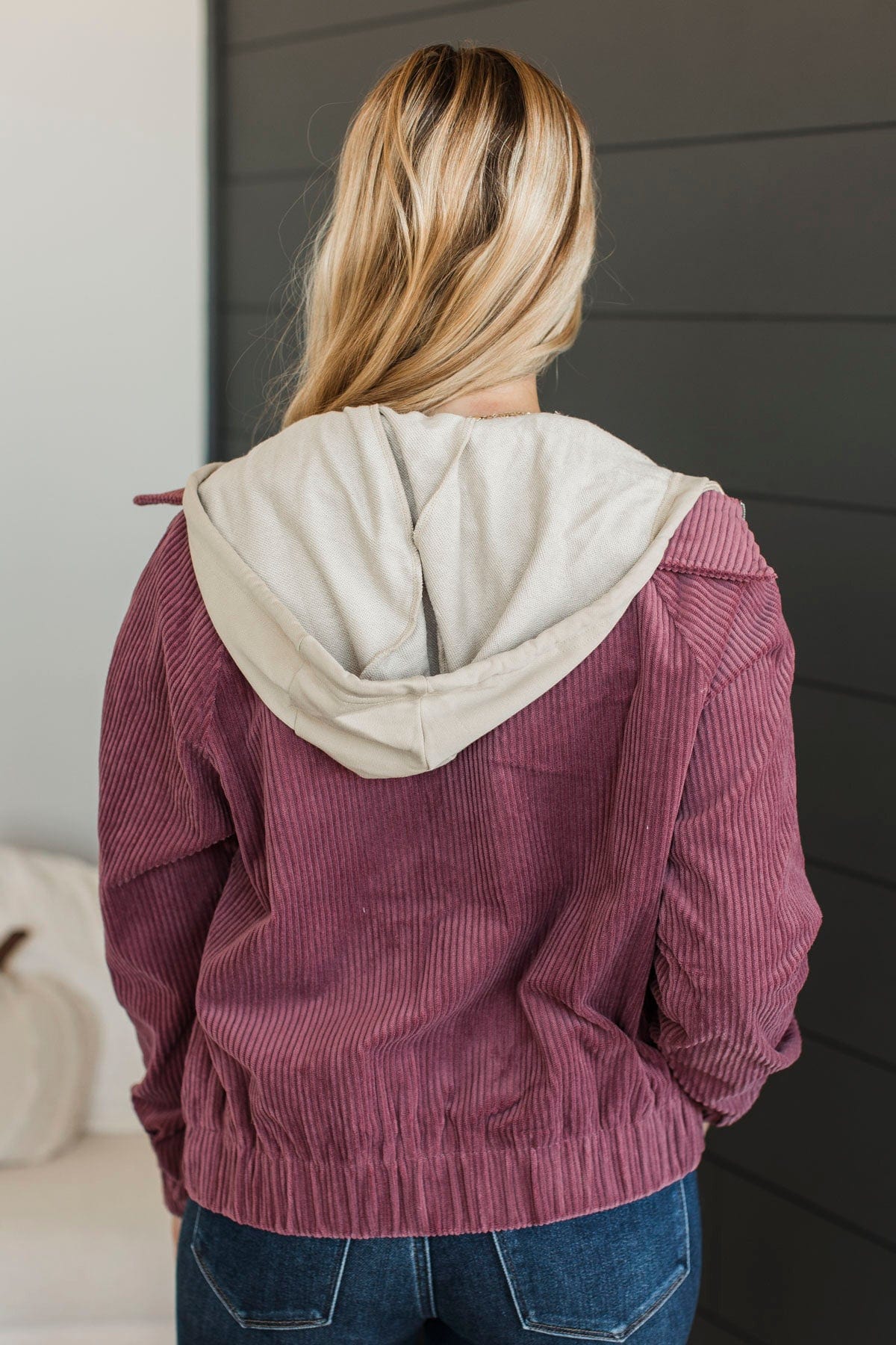 Day In The City Zip Up Jacket- Mulberry - Image 8