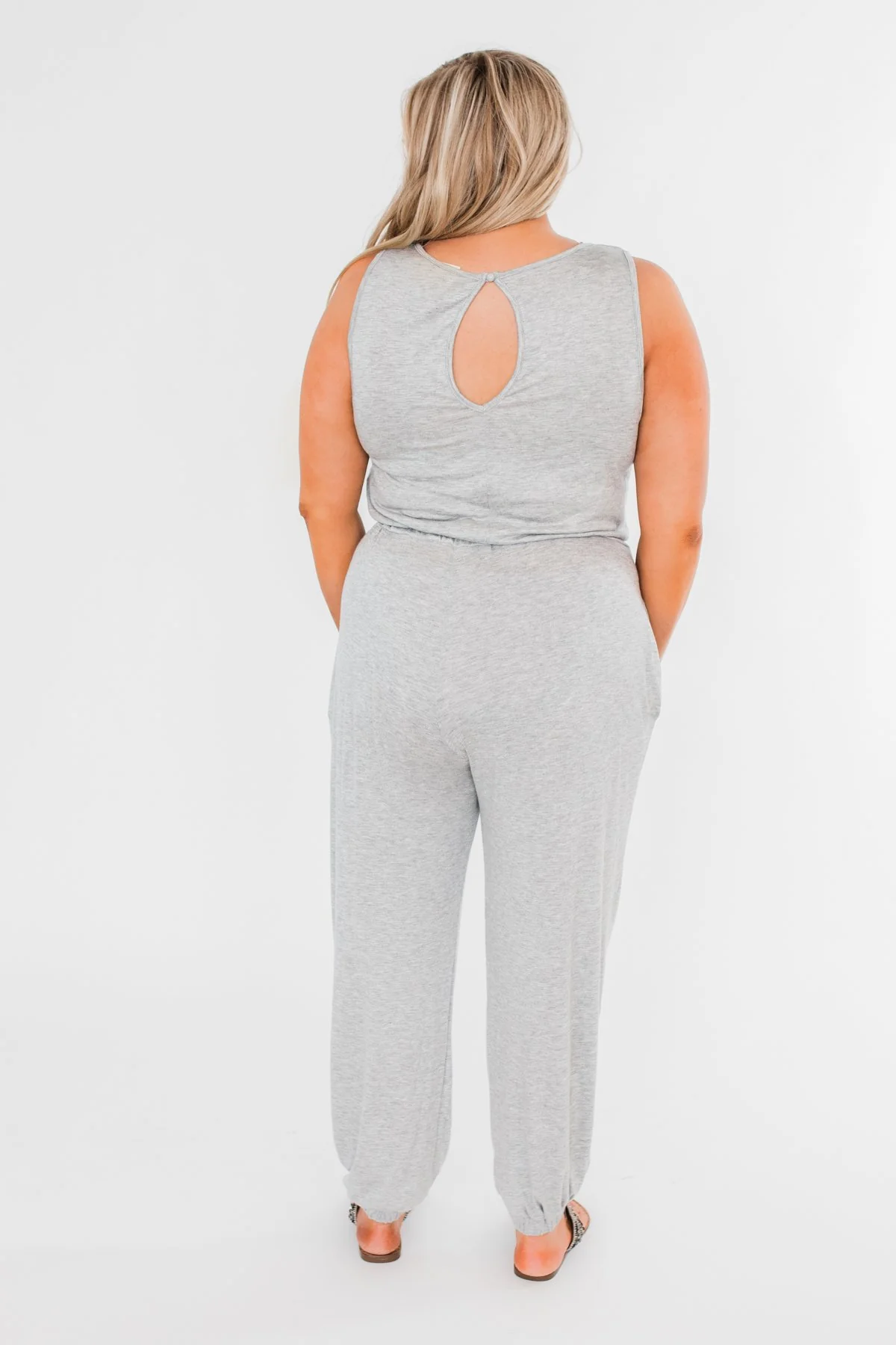 Day To Day Sleeveless Jumpsuit- Heather Grey - Image 12