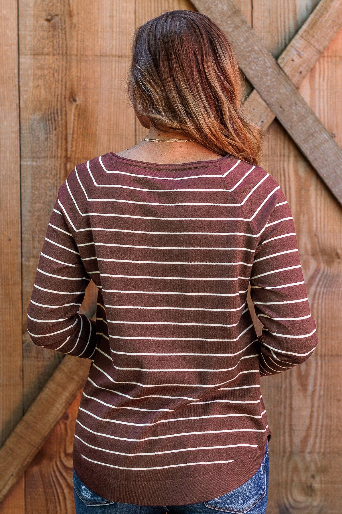 Days Like These Striped Sweater- Chocolate & Ivory - Image 9