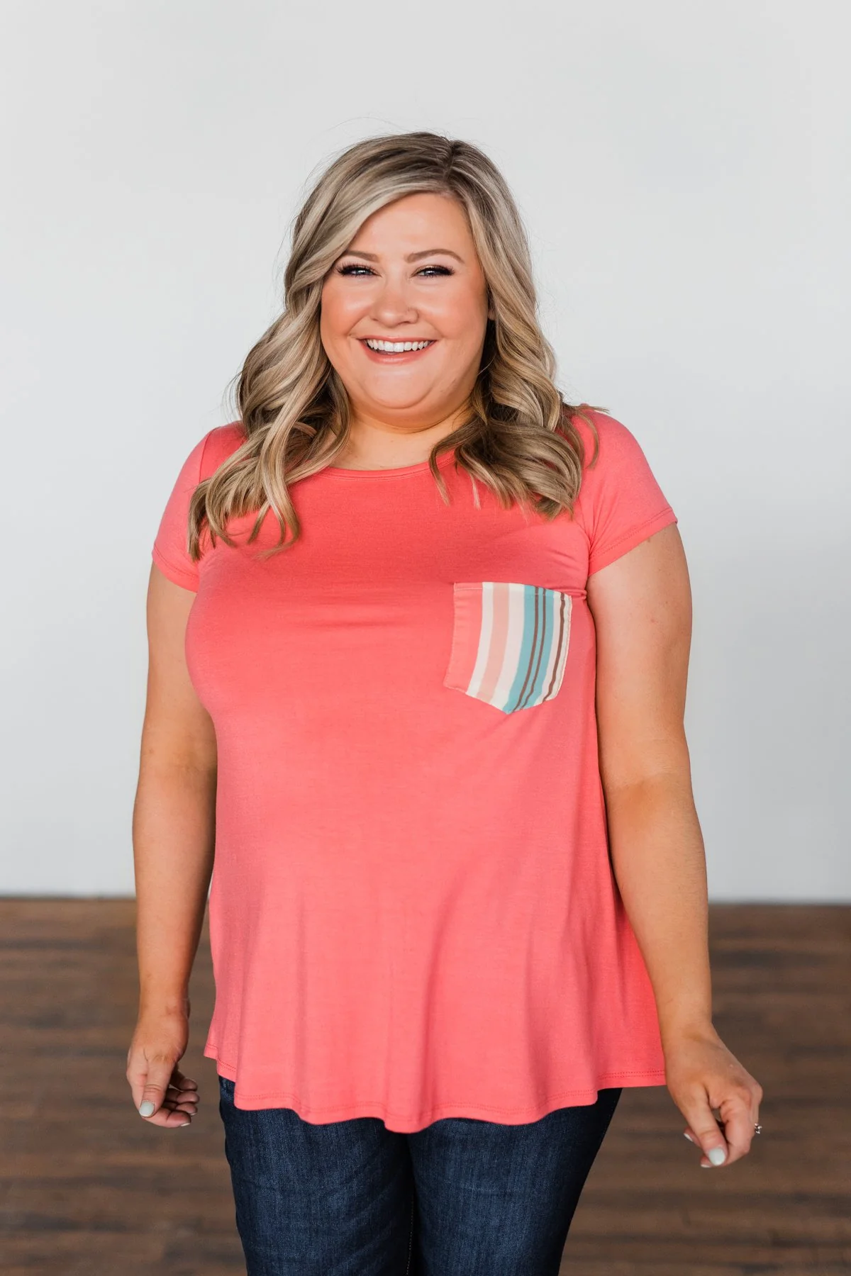 Days Like This Striped Back Top- Coral - Image 5