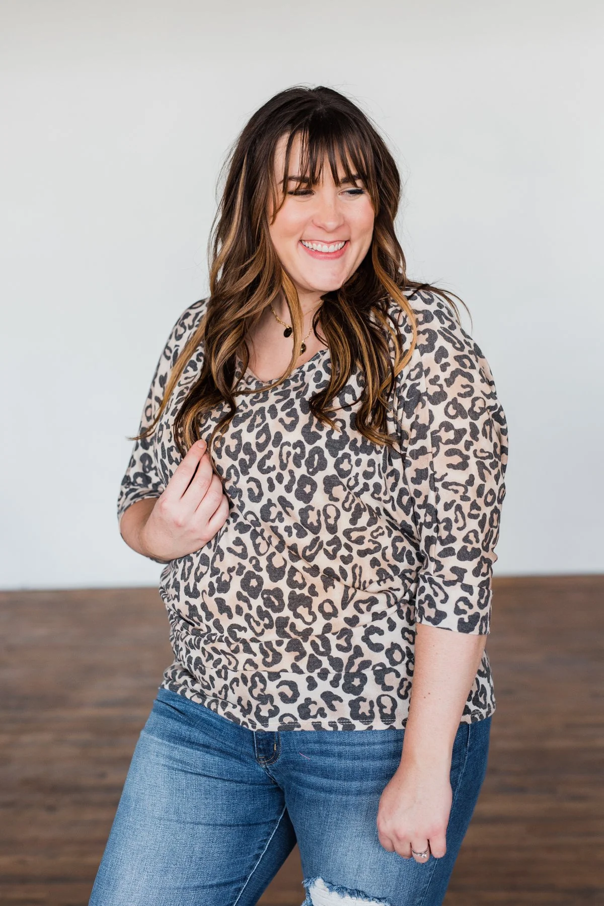 Days Of Adventure Dolman Sleeve Top- Neutral Leopard - Image 4