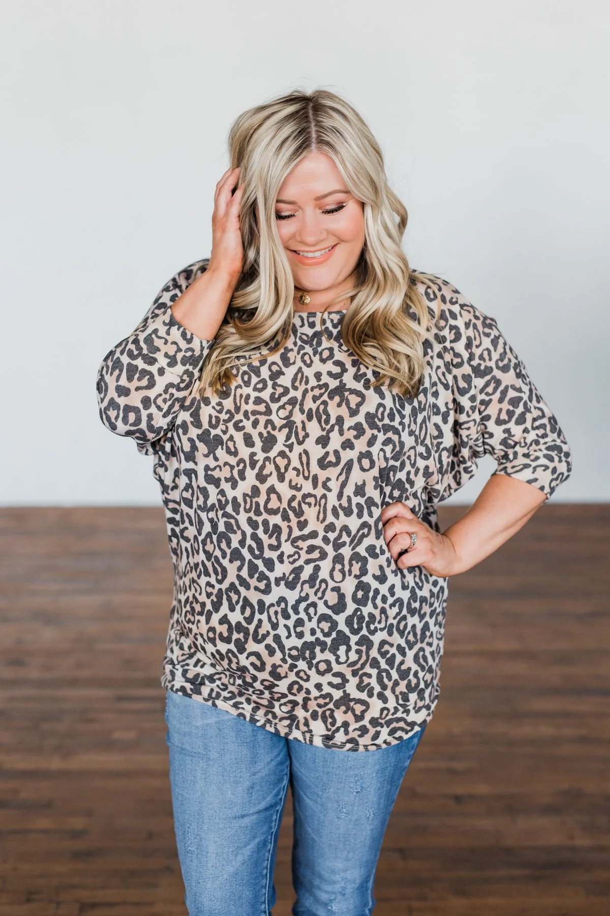 Days Of Adventure Dolman Sleeve Top- Neutral Leopard - Image 6