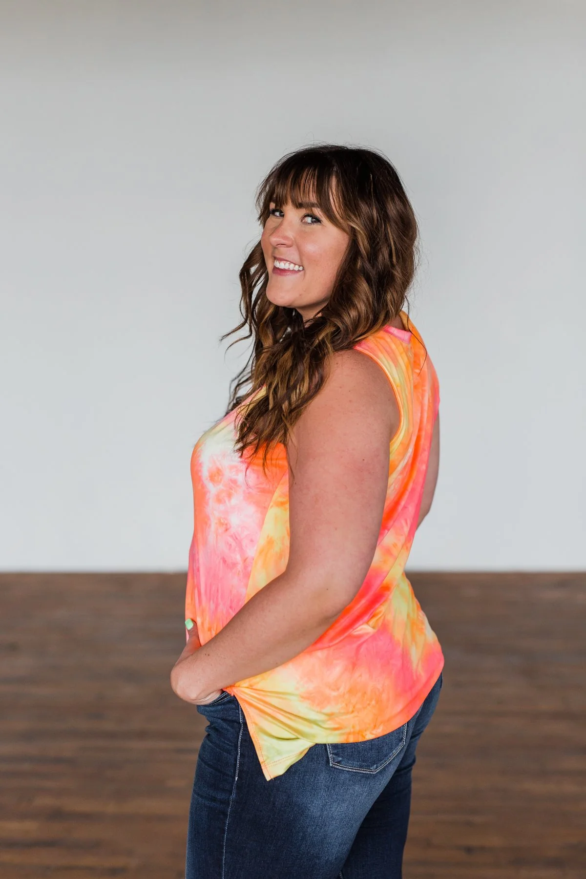 Days Of Sunshine Tie Dye Tank Top- Orange, Pink, Yellow - Image 18