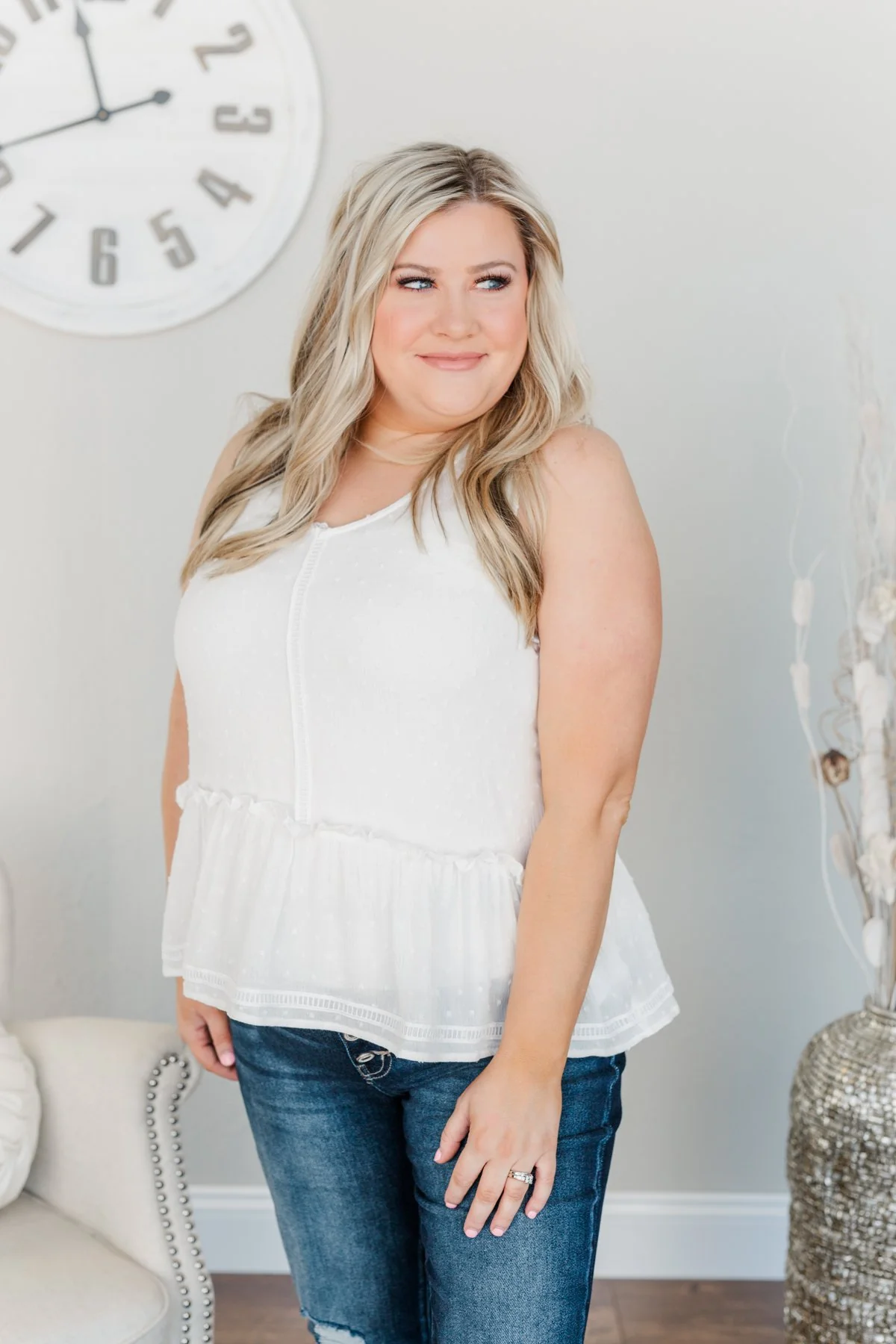 Days Spent Together Sleeveless Blouse- Ivory - Image 12