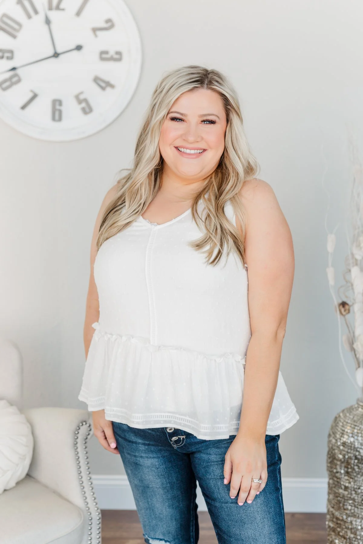 Days Spent Together Sleeveless Blouse- Ivory - Image 7