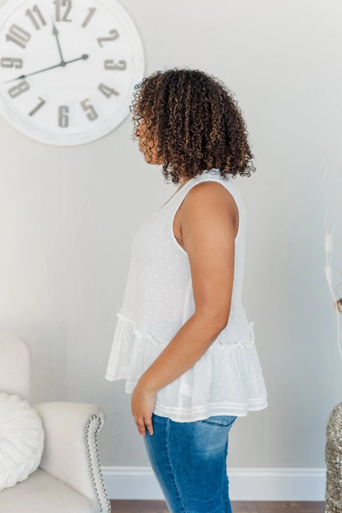 Days Spent Together Sleeveless Blouse- Ivory - Image 9