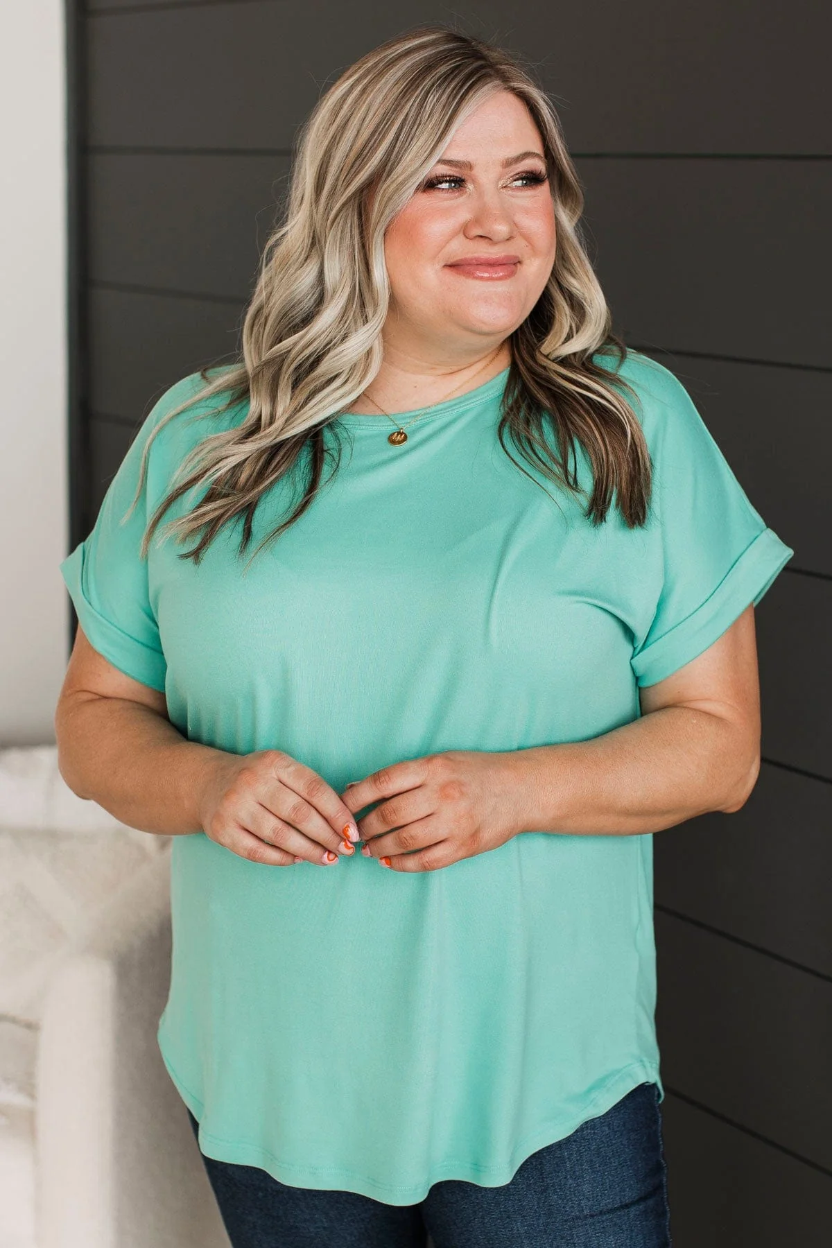 Days Spent With You Knit Top- Tiffany Blue - Image 2