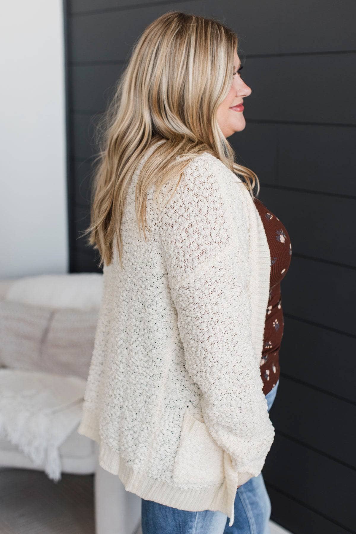 Days Well Spent Popcorn Knit Cardigan- Ivory - Image 8